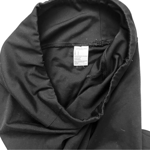 American Eagle black casual elastic tights joggers high rise Women Large - Picture 3 of 16